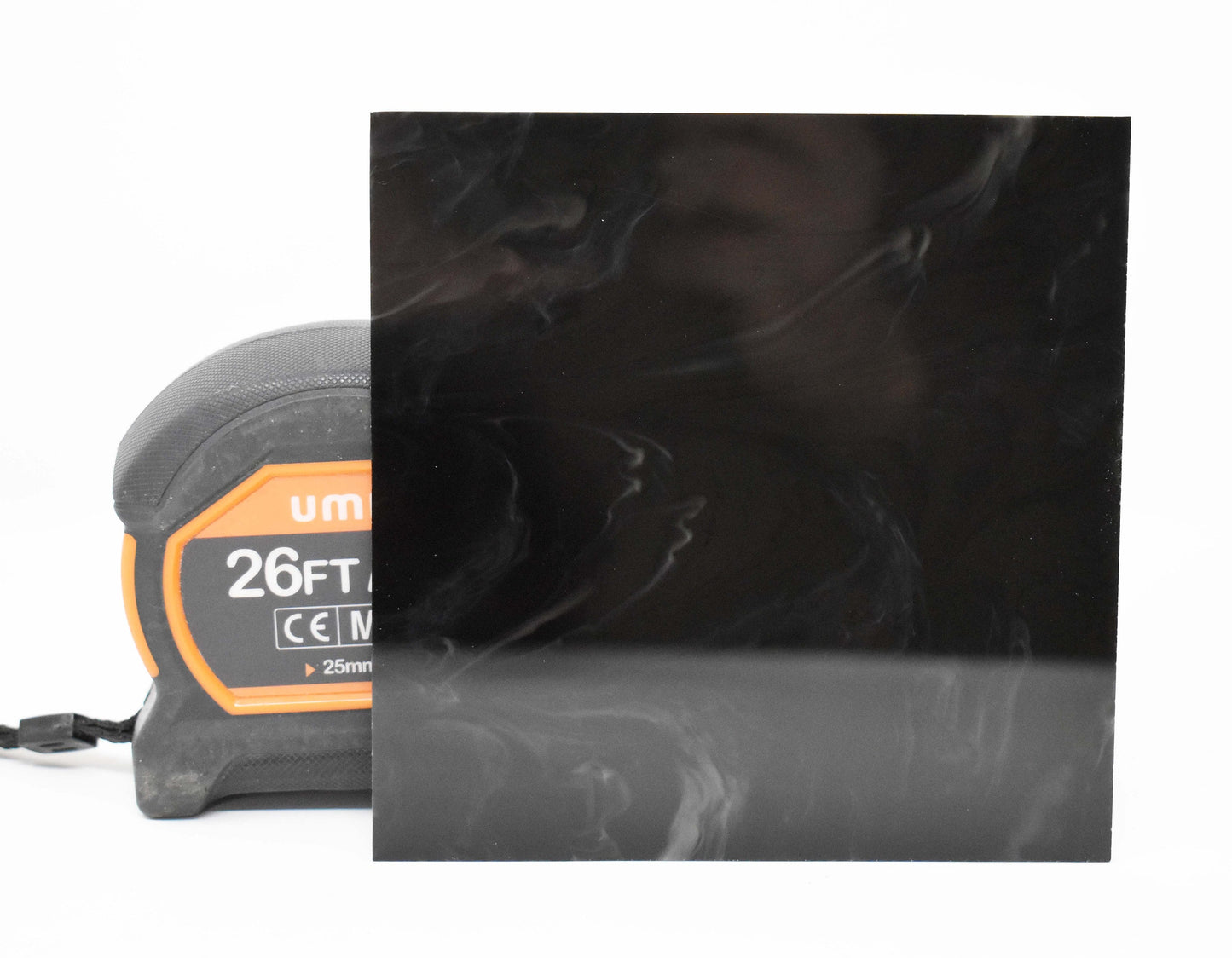3mm AH-058 Black and light white marble acrylic sheet "Black Smoke"