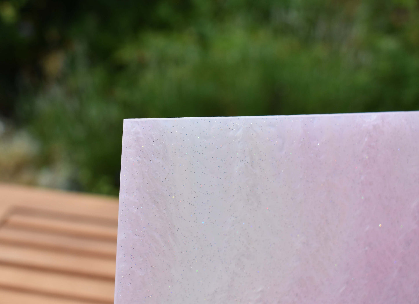 3mm AH-045 Baby pink shimmery marble & holographic glitter acrylic sheet