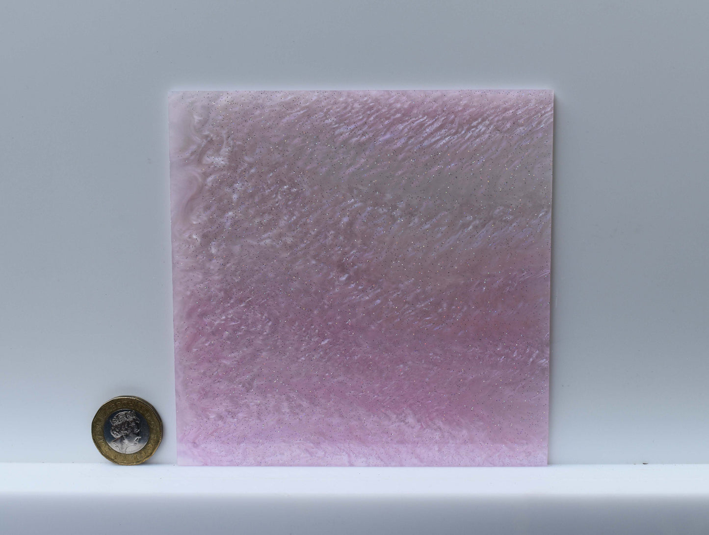 3mm AH-045 Baby pink shimmery marble & holographic glitter acrylic sheet