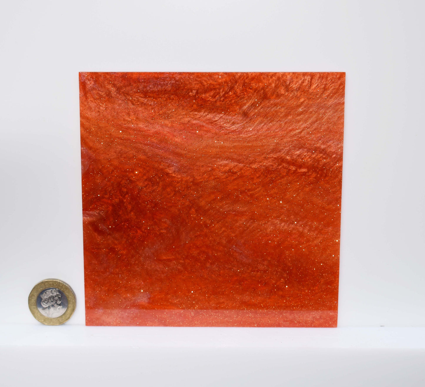 3mm AH0-41 Burning red shimmery marble & gold LG glitter