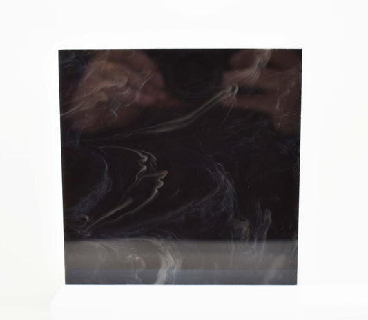 3mm AH-058 Black and light white marble acrylic sheet "Black Smoke"