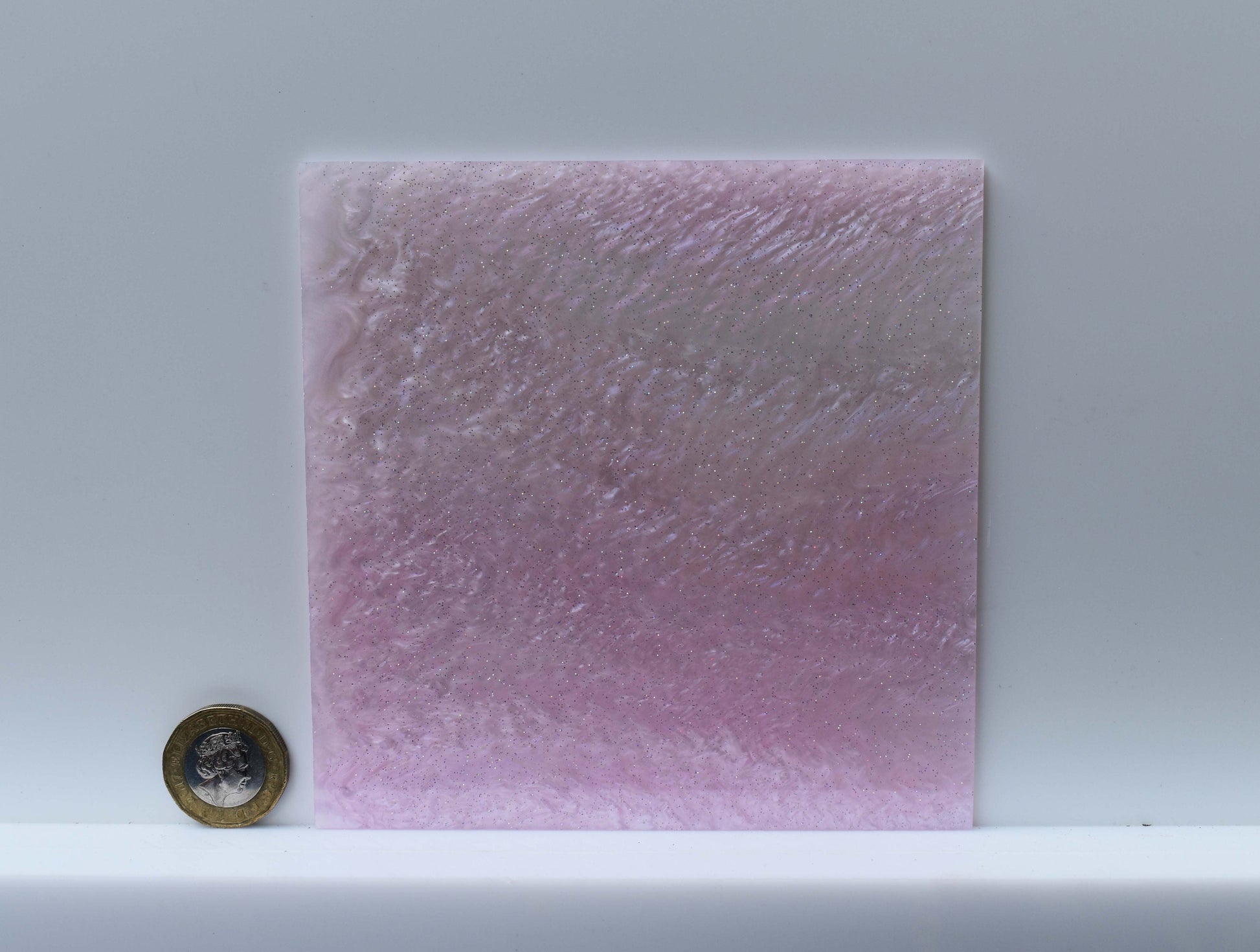 3mm AH-045 Baby pink shimmery marble & holographic glitter acrylic sheet